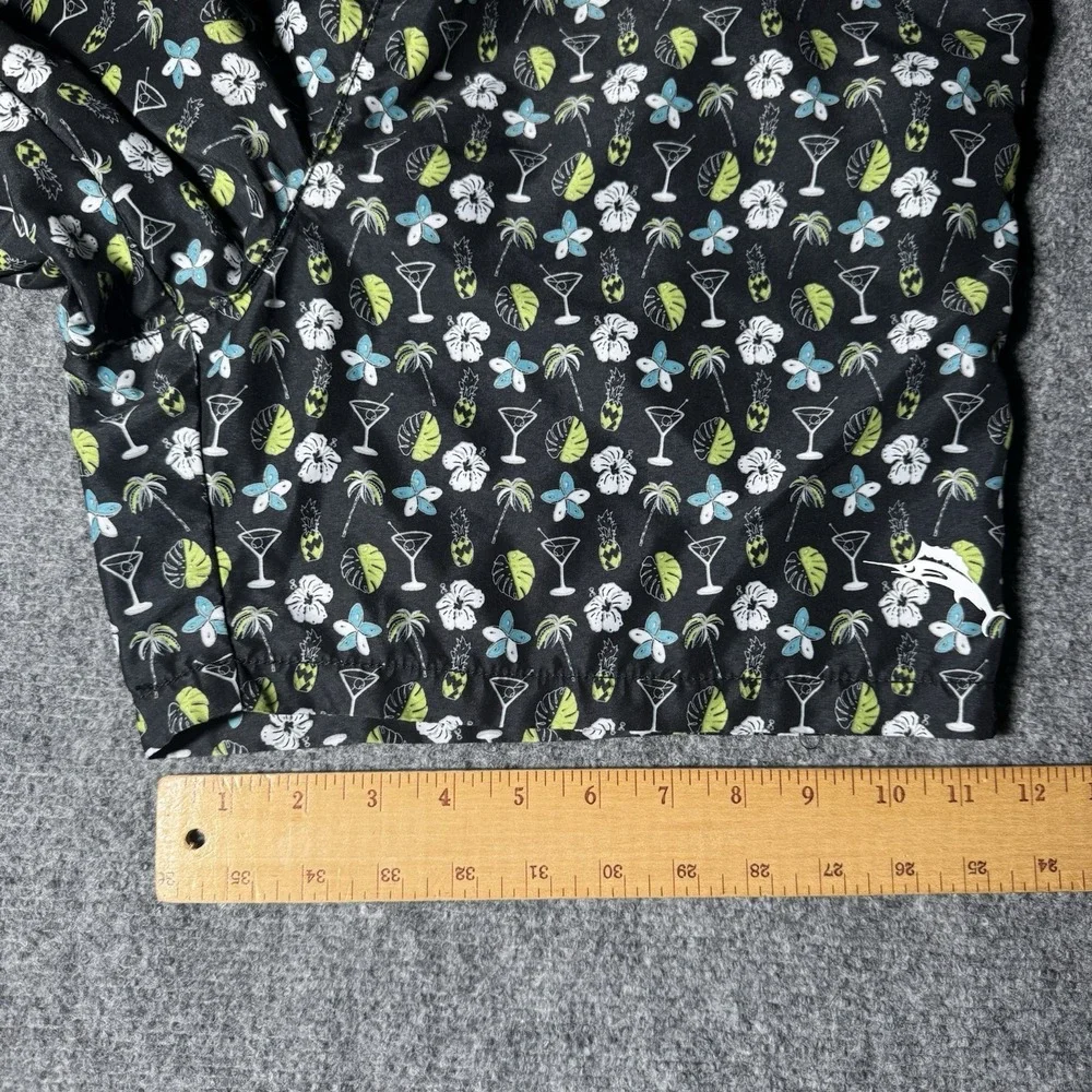 Tommy Bahama Swim Trunks Cocktail Martini Floral Print Men L Board Shorts Lined